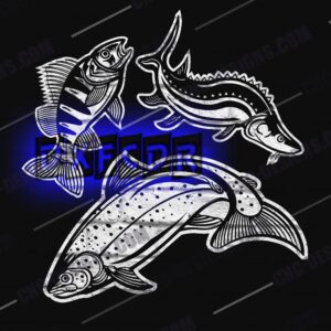 Yellow Pearsh, Sturgeon, and Atlantic Salmon DXF Files