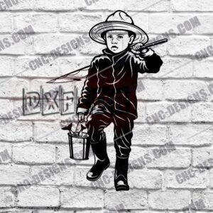 "Boy Fishing DXF Files"
