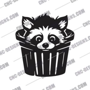 Raccoon in Trash DXF File