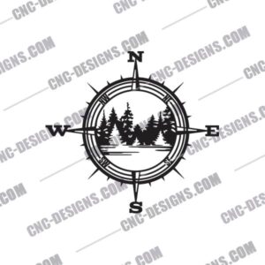 Trees Compass Scene DXF Files